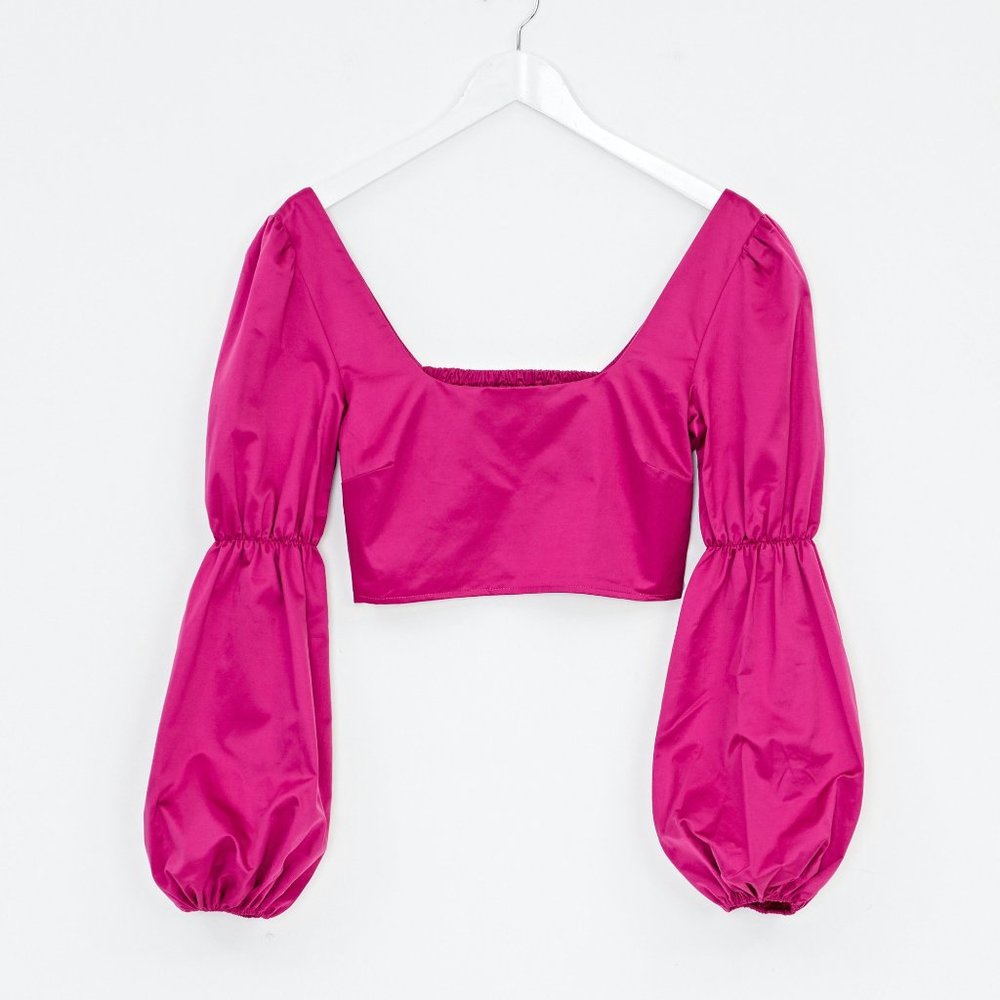 Glassons Bubble Sleeved Crop Top